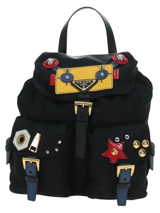 PRADA Robot Backpack Nylon Black Silver Auth 176514SAV main image 10